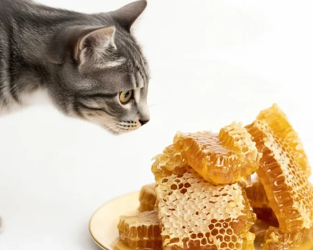 Cat considering sweet honey treat—Is honey safe for feline friends?