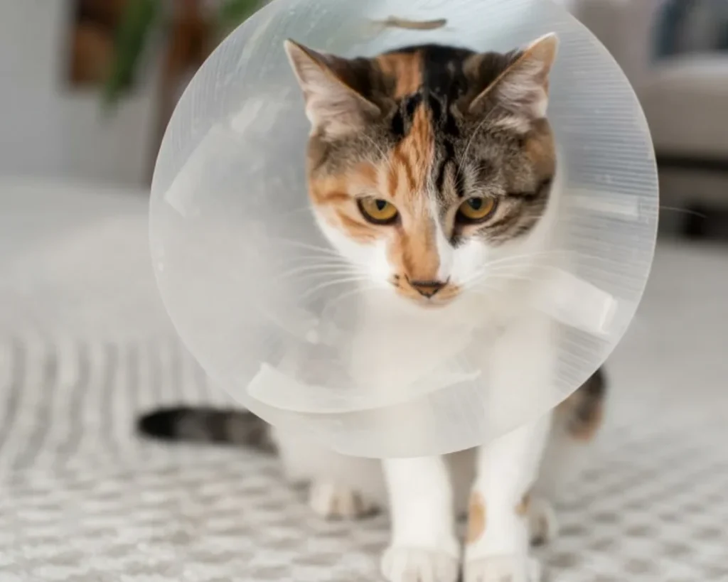 A mother cat nursing her kittens, illustrating the time frame for spaying after birth.